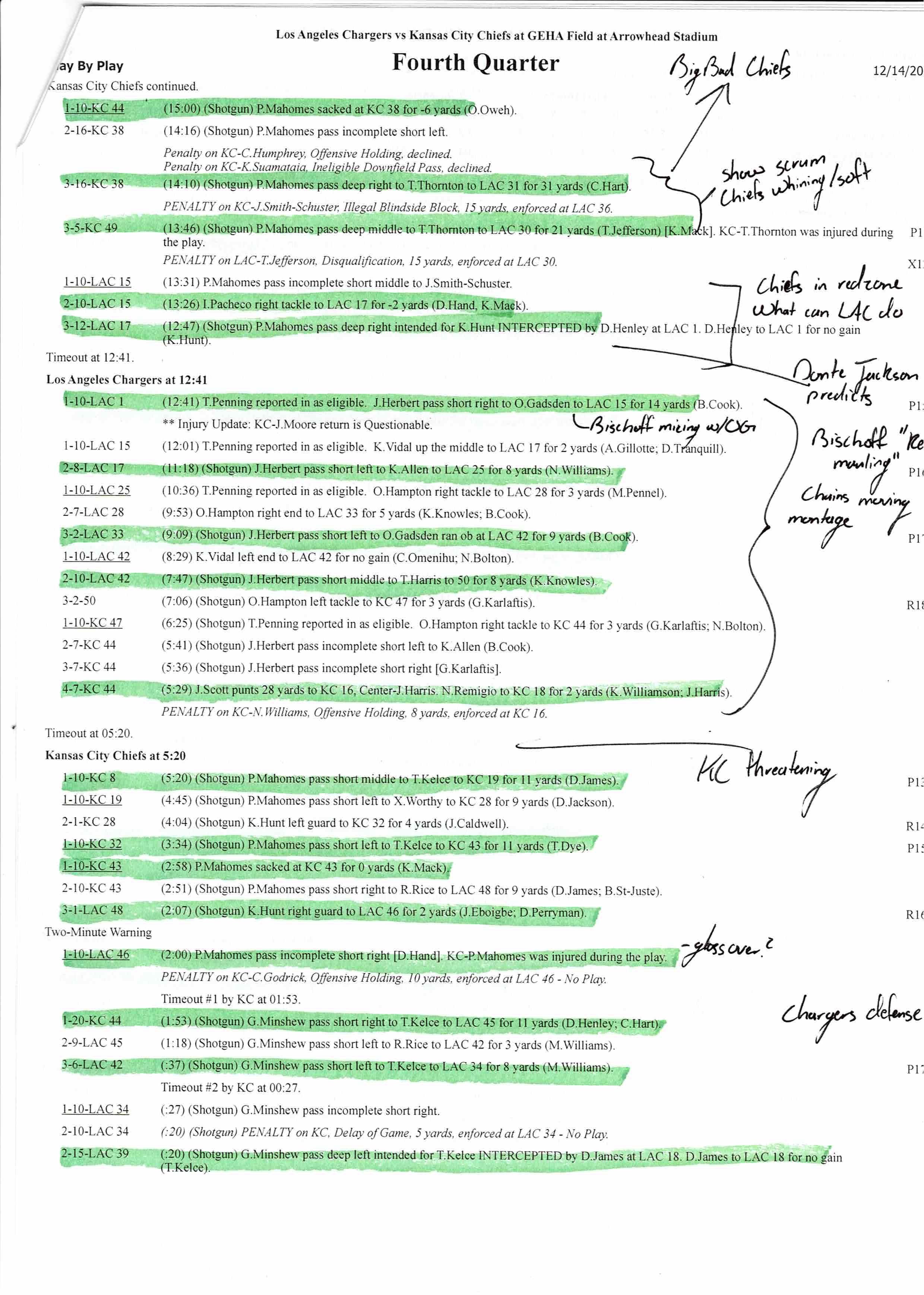 Scan of an annotated gamebook