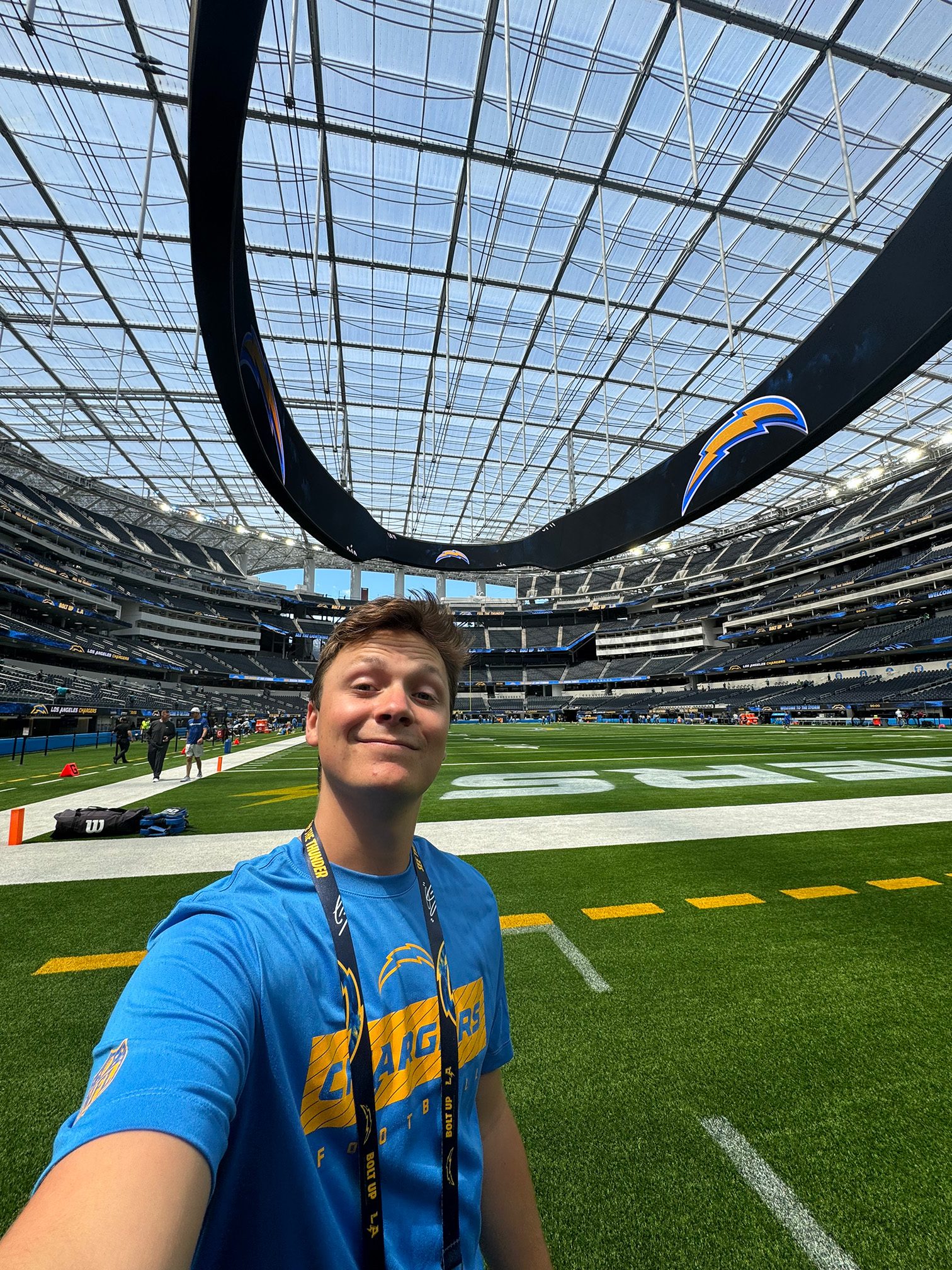 Bailey Pelletier on the football field at SoFi Stadium