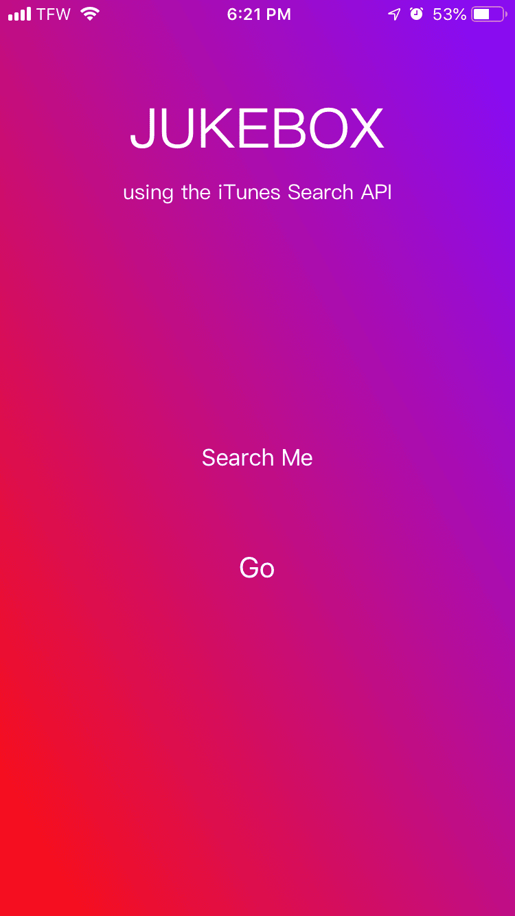 Screenshot of Juke Box app