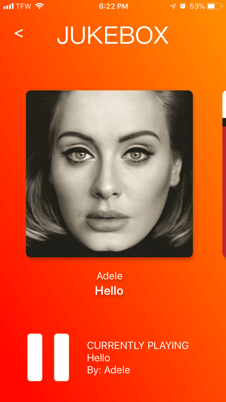 Screenshot of Juke Box app